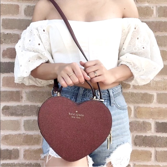 Kate Spade New York Love Shack Glitter Heart Crossbody Deep Nova - Nwt!